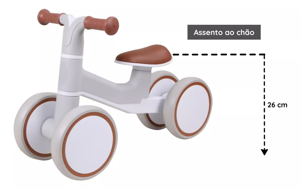 Bicicleta de Equilíbrio E-lite Rider Off-White com Cinza - Premium Baby