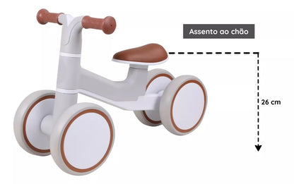 Bicicleta de Equilíbrio E-lite Rider Off-White com Cinza - Premium Baby
