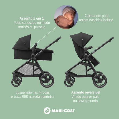 Carrinho Anna³ Essencial Black - Maxi-Cosi