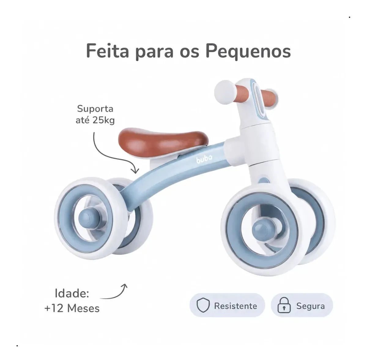 Bicicleta De Equilíbrio Com Luz Azul- Buba