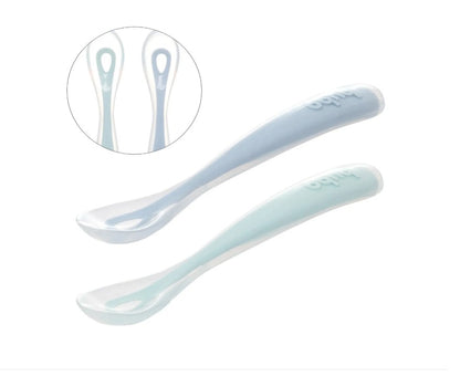 Kit 2 Colheres Em Silicone Fase 1 Azul - Buba