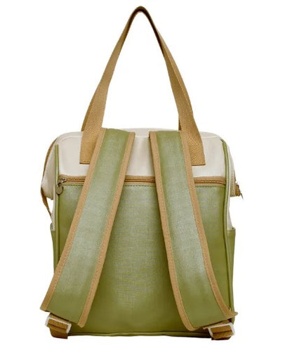 Mochila Média Petit C/ Bolso Frontal Térmico Verde - Pirulitando