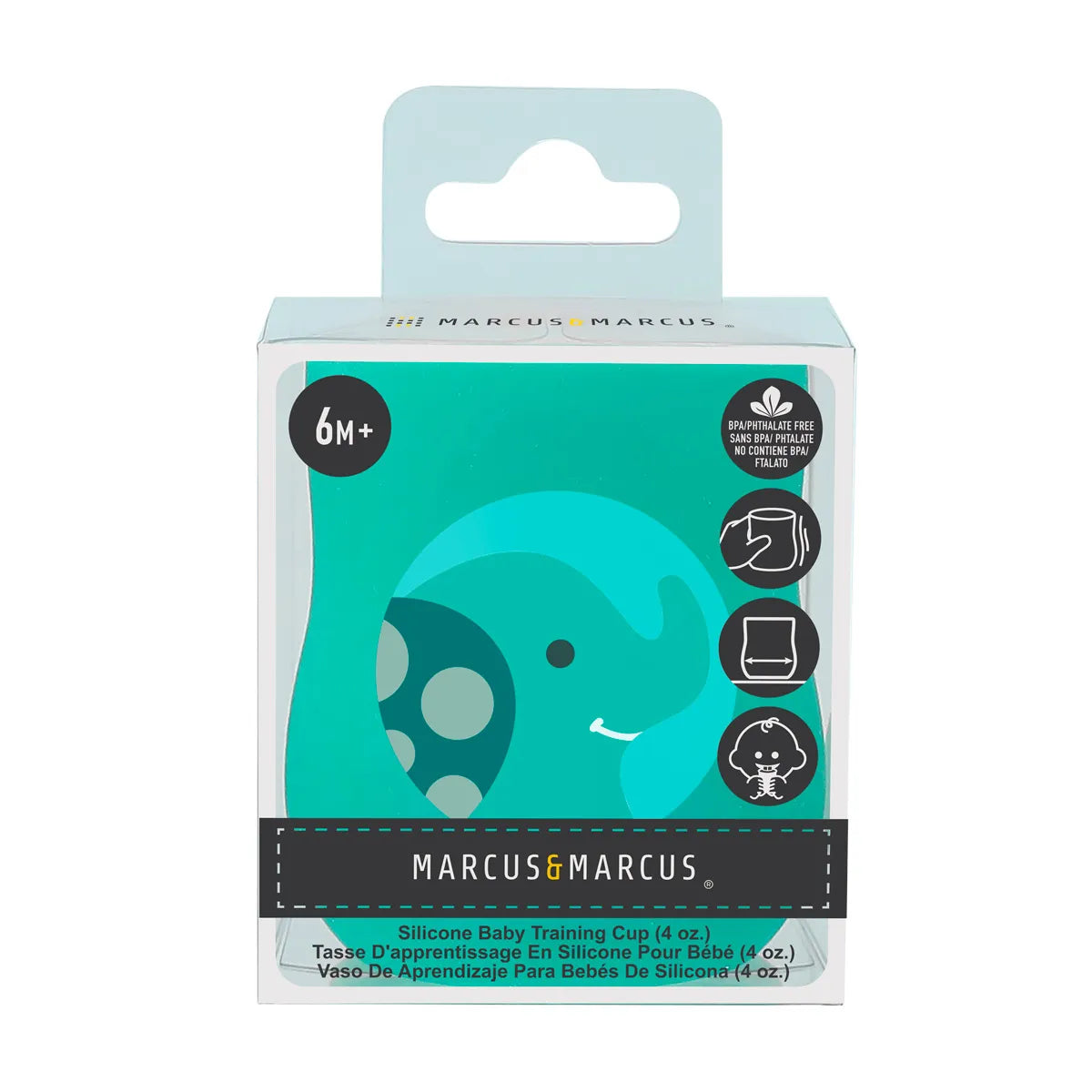 Copo Anatômico em Silicone 120ml Elefante Ollie - Marcus e Marcus