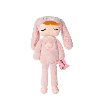 Boneca Ângela Plush Manu Coelha Rosa 33cm - Metoo