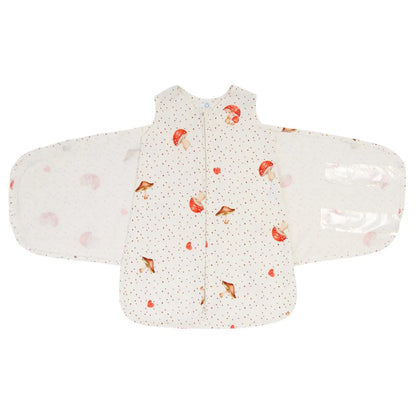 Saco de Dormir Swaddle em Algodão Natural Cogumelo - Casulo De Anjo