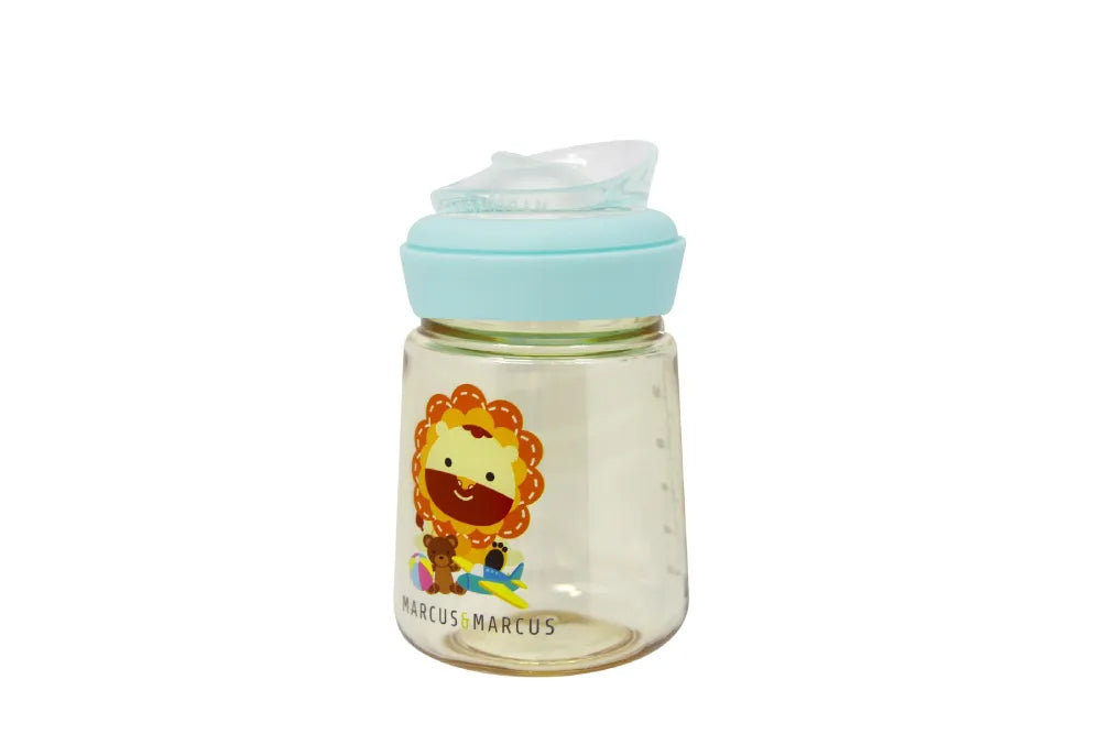 Copo De Transição Com Bico E Canudo 180ml - Marcus & Marcus  - Leão Marcus