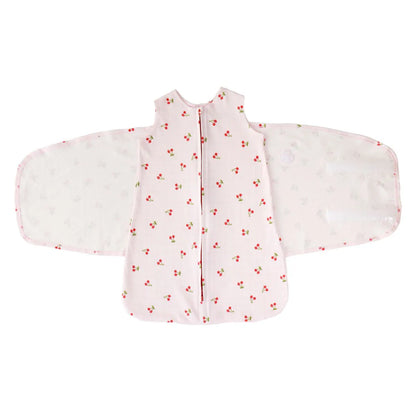 SACO DE DORMIR SWADDLE EM ALGODÃO EGÍPCIO CEREJA - CASULO DE ANJO