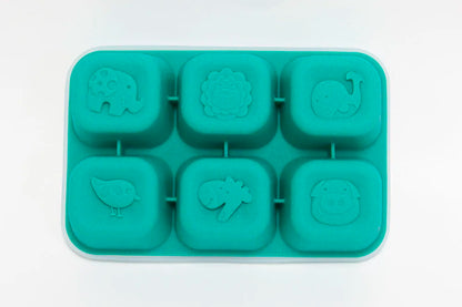 Forma para Congelar com 6 Cubos de 60ml Verde - Marcus e Marcus