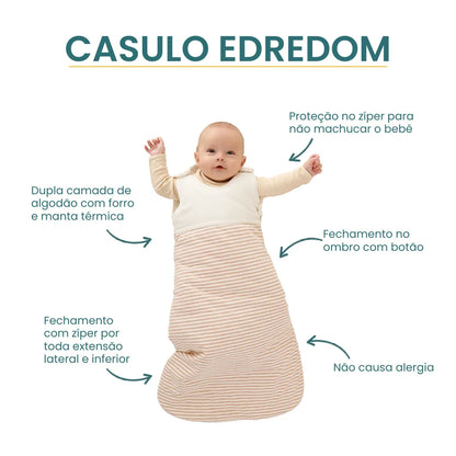 Saco de dormir Edredom Listrado - Casulo de Anjo