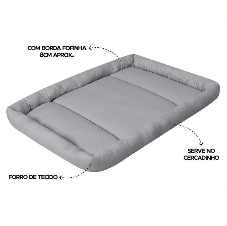 Colchonete Basic Dobrável 100% algodão Cinza - Batistela Baby