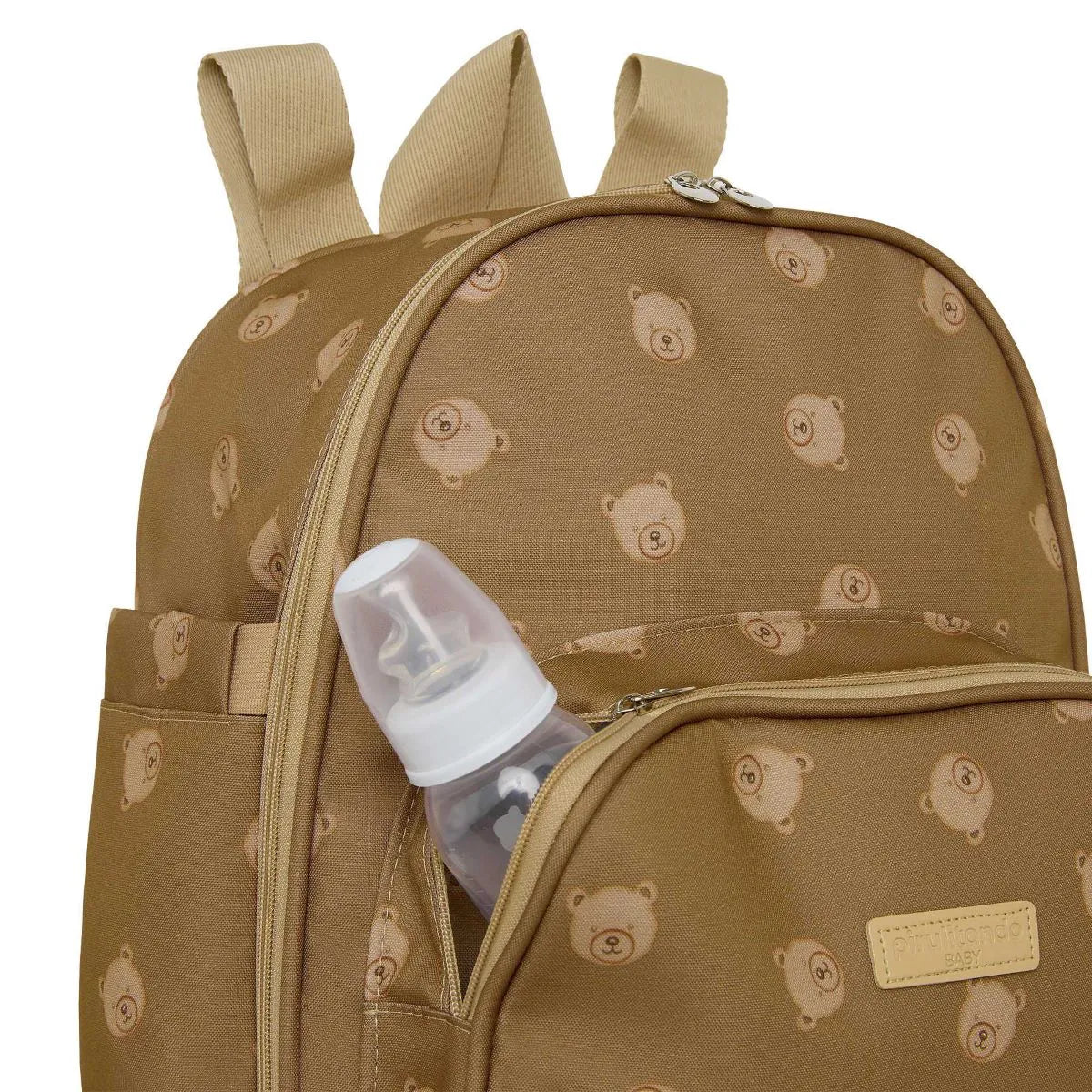 Mochila Maternidade com Bolso Térmico Brincar Marrom - Pirulitando