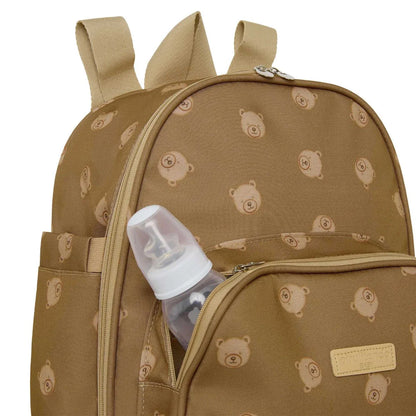 Mochila Maternidade com Bolso Térmico Brincar Marrom - Pirulitando