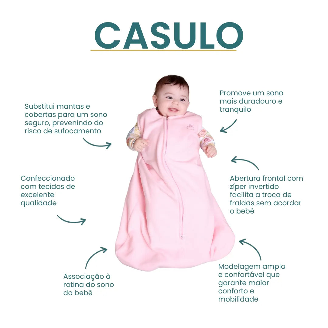 Saco de Dormir em Soft Anti Pilling Rosa Bebe M