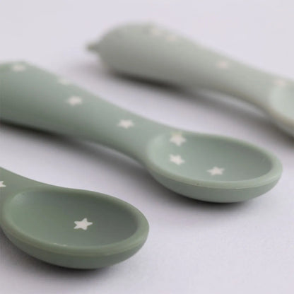 Kit Alimentacao 6 Pcs Prato, Copo, Babador 3 Colheres Verde - Petit Pia