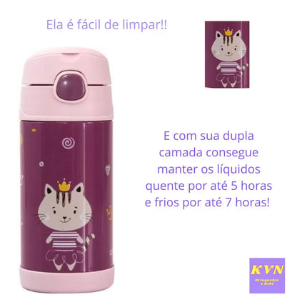 GARRAFA TÉRMICA DUPLA CAMADA INOX 270ml- CLINGO