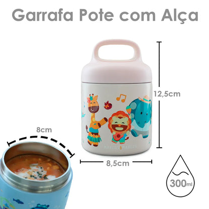 GARRAFA POTE TÉRMICO COM ALÇA 300ml - MARCUS E MARCUS