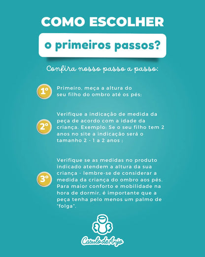 Saco de dormir Primeiros Passos - Algodão Egípcio - Casulo de Anjo