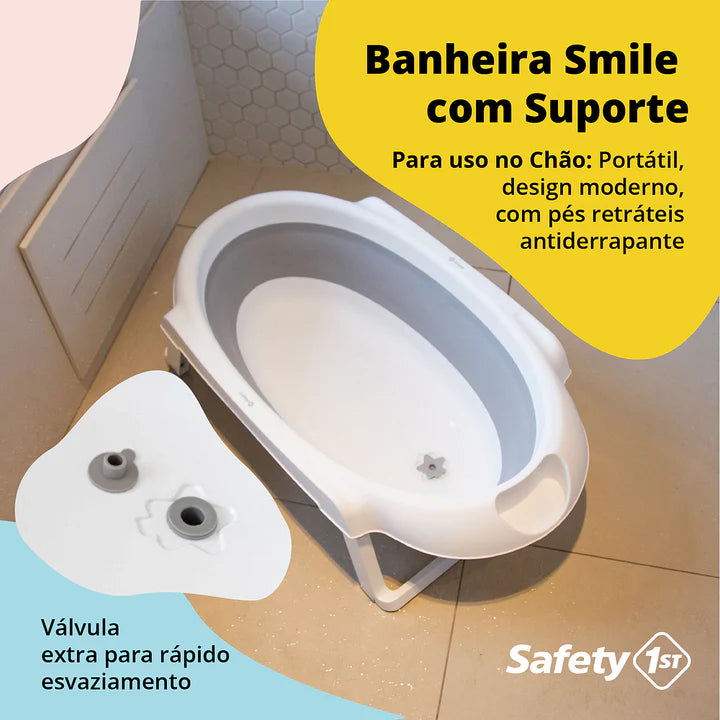 Banheira Smile com Suporte Cinza - Safety 1st