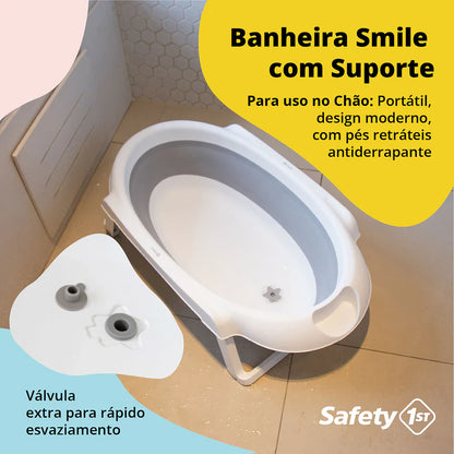 Banheira Smile com Suporte Rosa - Safety 1st